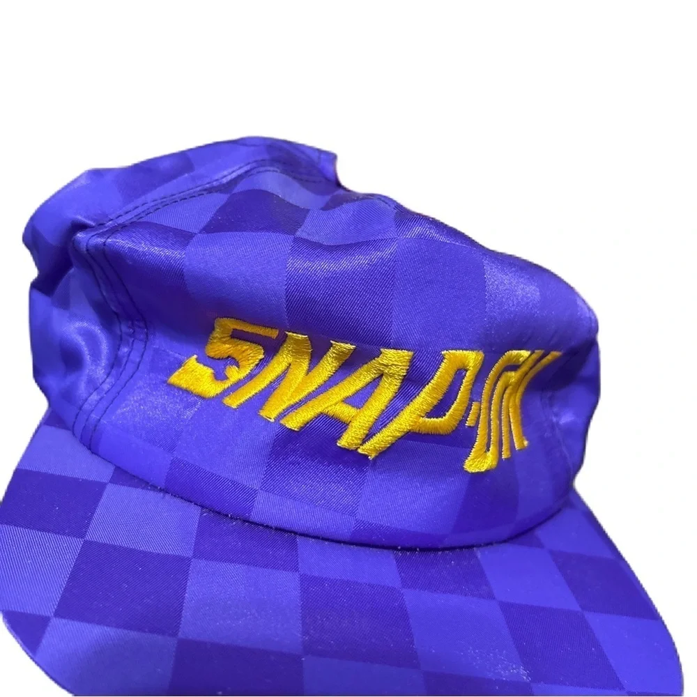 Vintage Snap-On Purple Checkered SnapBack K-Products Hat Trucker Gold